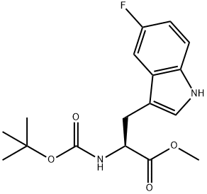 (S)-Methyl 2-((tert-butoxycarbonyl)amino)-3-(5-fluoro-1H-indol-3-yl)propanoate Struktur