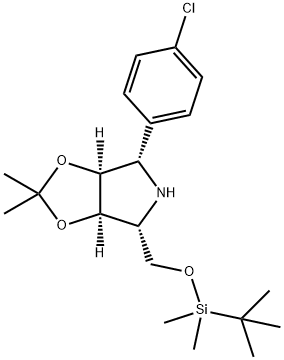 4H-1,3-Dioxolo4,5-cpyrrole, 4-(4-chlorophenyl)-6-(1,1-dimethylethyl)dimethylsilyloxymethyltetrahydro-2,2-dimethyl-, (3aS,4S,6R,6aR)-|