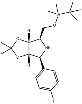 4H-1,3-Dioxolo4,5-cpyrrole, 4-(1,1-dimethylethyl)dimethylsilyloxymethyl-6-(4-fluorophenyl)tetrahydro-2,2-dimethyl-, (3aR,4R,6S,6aS)- Structure