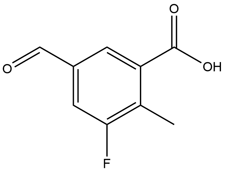 3-氟-5-甲酰基-2-甲基苯甲酸, 1888872-60-3, 结构式