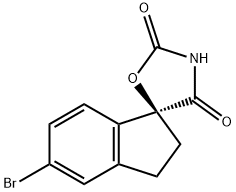 Spiro[1H-indene-1,5'-oxazolidine]-2',4'-dione, 5-bromo-2,3-dihydro-, (1S)- 结构式