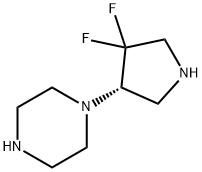 Piperazine, 1-[(3S)-4,4-difluoro-3-pyrrolidinyl]- 结构式