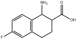 1-amino-6-fluoro-1,2,3,4-tetrahydronaphthalene-2-carboxylic acid Struktur