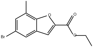 2-Benzofurancarboxylic acid, 5-bromo-7-methyl-, ethyl ester Struktur