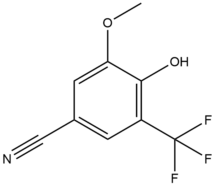 4-Hydroxy-3-methoxy-5-(trifluoromethyl)benzonitrile 结构式