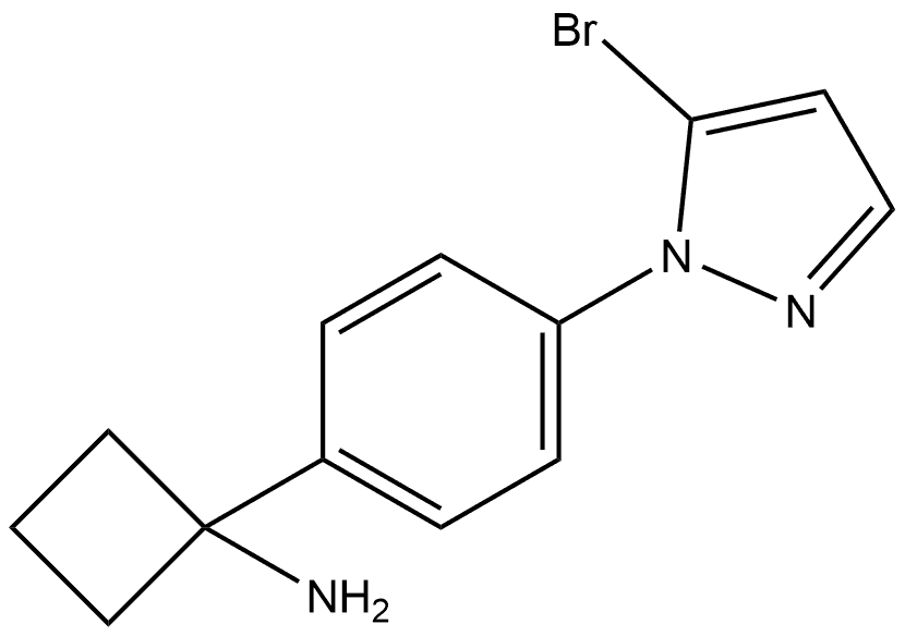 1-(4-(5-溴-1H-吡唑-1-基)苯基)环丁胺 结构式