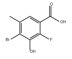 Benzoic acid, 4-bromo-2-fluoro-3-hydroxy-5-methyl-,1891747-83-3,结构式
