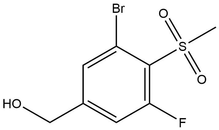 3-Bromo-5-fluoro-4-(methylsulfonyl)benzenemethanol,1891832-12-4,结构式