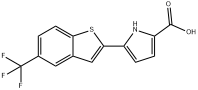 5-(5-(三氟甲基)苯并[B]噻吩-2-基)-1H-吡咯-2-羧酸 结构式
