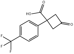 Cyclobutanecarboxylic acid, 3-oxo-1-[4-(trifluoromethyl)phenyl]- Structure