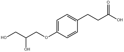 Benzenepropanoic acid, 4-(2,3-dihydroxypropoxy)- Structure