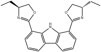 1,8-双[(4S)-4-乙基-4,5-二氢-2-噁唑基]-9H-咔唑 结构式