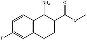 methyl 1-amino-6-fluoro-1,2,3,4-tetrahydronaphthalene-2-carboxylate Struktur