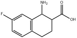 1-amino-7-fluoro-1,2,3,4-tetrahydronaphthalene-2-carboxylic acid Struktur