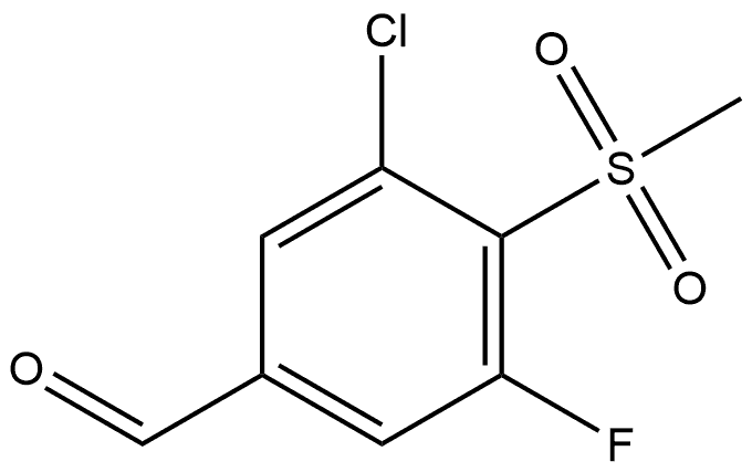 3-Chloro-5-fluoro-4-(methylsulfonyl)benzaldehyde 结构式