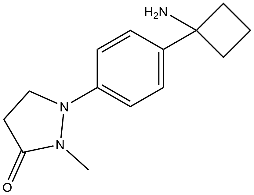 1-(4-(1-氨基环丁基)苯基)-2-甲基吡唑I二N-3-酮, 1897096-71-7, 结构式