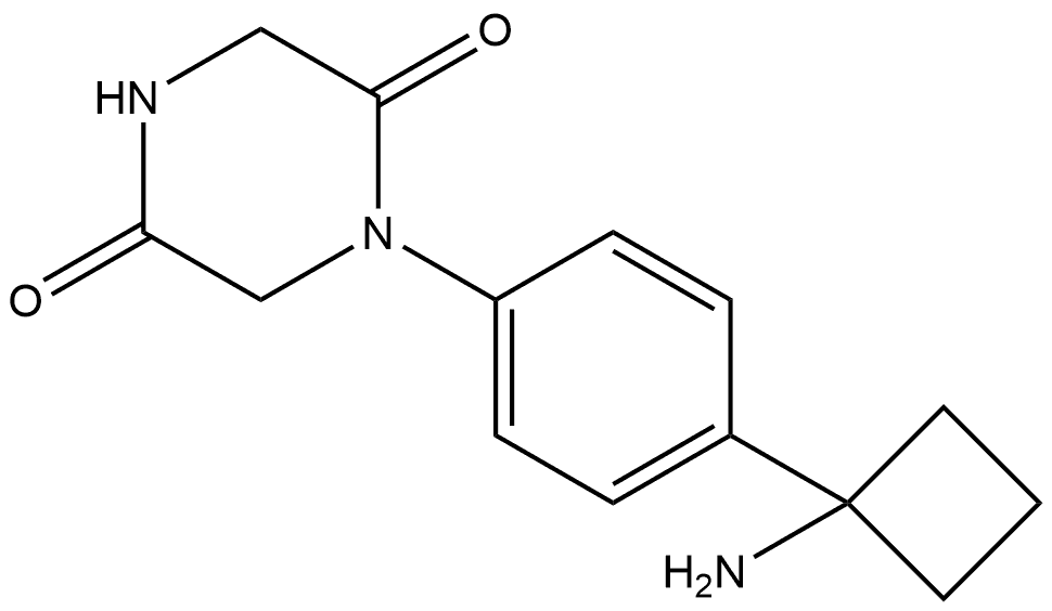 1-4-(1-Aminocyclobutyl)phenyl-2,5-piperazinedione Struktur