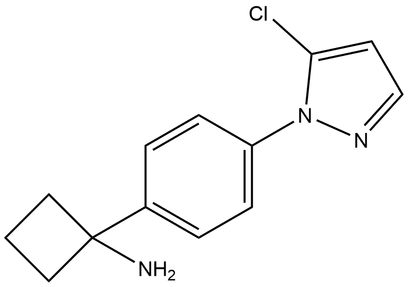 1-(4-(5-氯-1H-吡唑-1-基)苯基)环丁胺 结构式