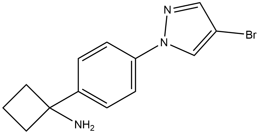1-4-(4-Bromo-1H-pyrazol-1-yl)phenylcyclobutanamine Structure