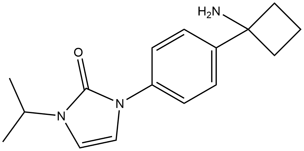 1-(4-(1-氨基环丁基)苯基)-3-异丙基-1H-咪唑-2(3H)-酮 结构式