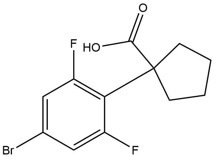 1-(4-bromo-2,6-difluorophenyl)cyclopentane-1-carboxylic acid Struktur