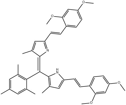 1H-Pyrrole, 5-[(1E)-2-(2,4-dimethoxyphenyl)ethenyl]-2-[(Z)-[5-[(1E)-2-(2,4-dimethoxyphenyl)ethenyl]-3-methyl-2H-pyrrol-2-ylidene](2,4,6-trimethylphenyl)methyl]-3-methyl- Structure