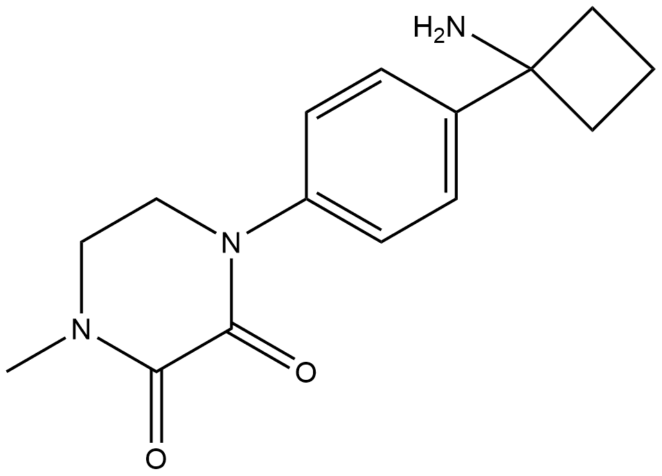 1-4-(1-Aminocyclobutyl)phenyl-4-methyl-2,3-piperazinedione Structure