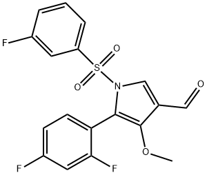 1H-Pyrrole-3-carboxaldehyde, 5-(2,4-difluorophenyl)-1-[(3-fluorophenyl)sulfonyl]-4-methoxy- Structure