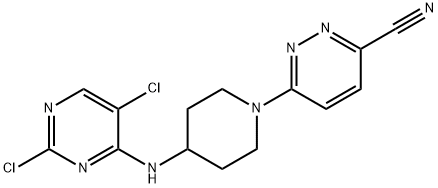 6-(4-((2,5-Dichloropyrimidin-4-yl)amino)piperidin-1-yl)pyridazine-3-carbonitrile Structure