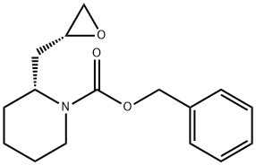 1-Piperidinecarboxylic acid, 2-[(2R)-2-oxiranylmethyl]-, phenylmethyl ester, (2R)- Struktur