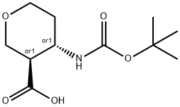 TRANS-4-(TERT-BUTOXYCARBONYLAMINO)TETRAHYDROPYRAN-3-CARBOXYLIC ACID,1903854-91-0,结构式