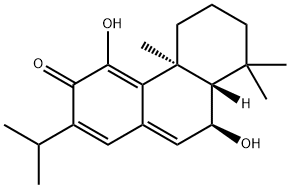 6α,11-ジヒドロキシアビエタ-7,9(11),13-トリエン-12-オン 化学構造式