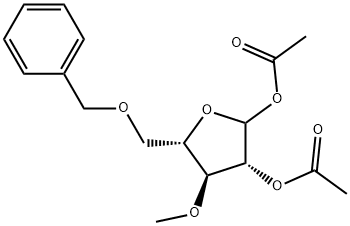 (3R,4S,5S)-5-((benzyloxy)methyl)-4-methoxytetrahydrofuran-2,3-diyl diacetate 结构式