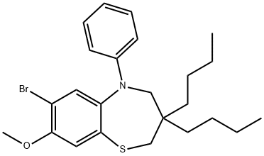 1,5-Benzothiazepine, 7-bromo-3,3-dibutyl-2,3,4,5-tetrahydro-8-methoxy-5-phenyl-|//
