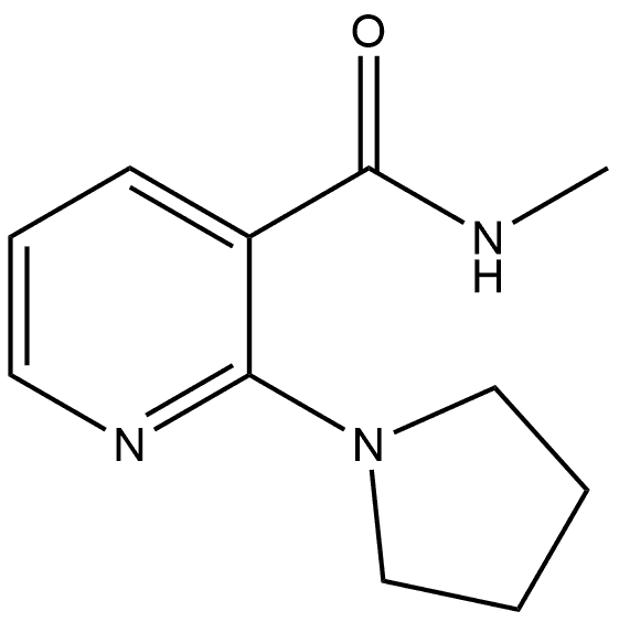 N-Methyl-2-(1-pyrrolidinyl)-3-pyridinecarboxamide 结构式