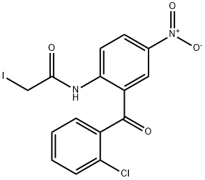 2-(2-碘乙酰氨基)-5-硝基-2'-氯二苯甲酮,191085-32-2,结构式