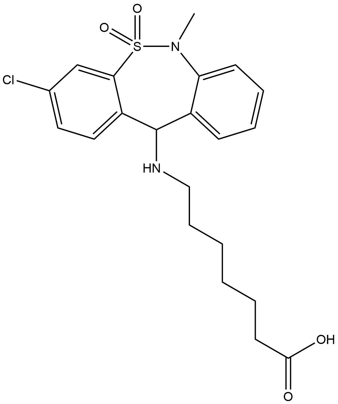 (-)-Tianeptine,191172-75-5,结构式