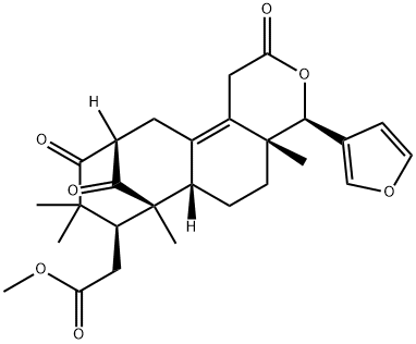 (4R)-4-(3-フリル)-1,4,4a,5,6,6aβ,7,8,9,10,11,12-ドデカヒドロ-4aβ,7,9,9-テトラメチル-2,10,13-トリオキソ-7β,11β-メタノ-2H-シクロオクタ[f][2]ベンゾピラン-8β-酢酸メチル 化学構造式