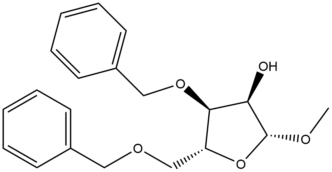 β-D-Ribofuranoside, methyl 3,5-bis-O-(phenylmethyl)- Struktur