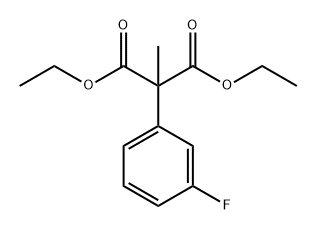 Propanedioic acid, 2-(3-fluorophenyl)-2-methyl-, 1,3-diethyl ester Struktur