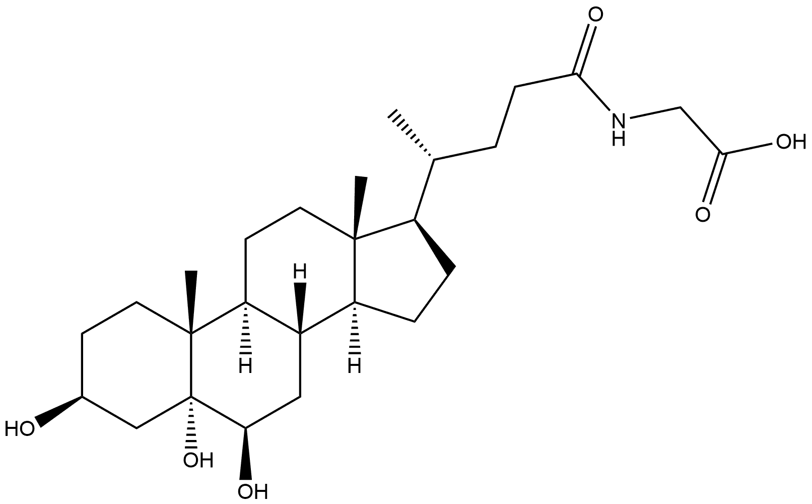 3-beta,5-alfa,6-beta-Glycotrihydroxycholanoic Acid,1917340-40-9,结构式