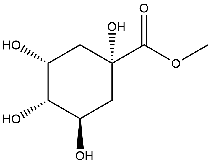 Cyclohexanecarboxylic acid, 1,3,4,5-tetrahydroxy-, methyl ester, (1α,3R,4α,5R)- Structure