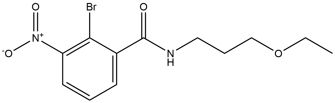2-bromo-N-(3-ethoxypropyl)-3-nitrobenzamide 结构式
