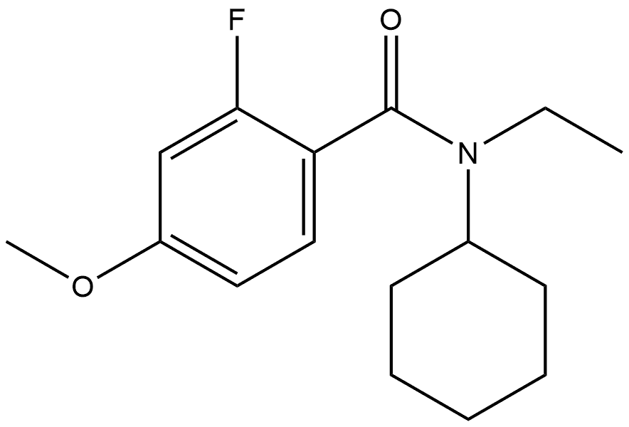 N-Cyclohexyl-N-ethyl-2-fluoro-4-methoxybenzamide 结构式
