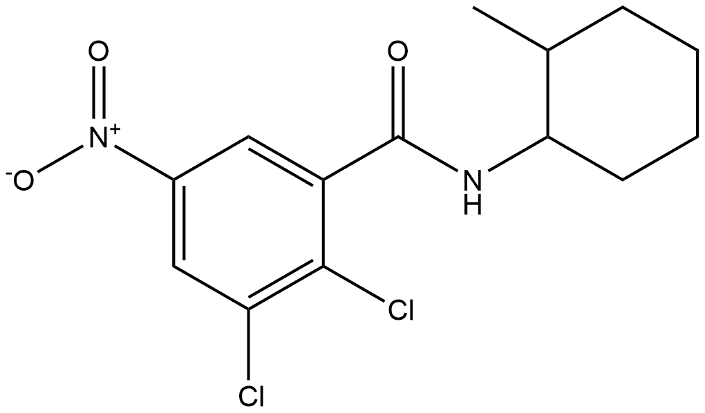 2,3-dichloro-N-(2-methylcyclohexyl)-5-nitrobenzamide 结构式