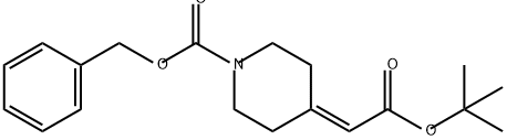 1-Piperidinecarboxylic acid, 4-[2-(1,1-dimethylethoxy)-2-oxoethylidene]-, phenylmethyl ester 结构式