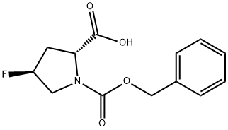 1,2-Pyrrolidinedicarboxylic acid, 4-fluoro-, 1-(phenylmethyl) ester, (2R,4S)- Structure