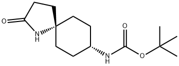 Carbamic acid, N-(cis-2-oxo-1-azaspiro[4.5]dec-8-yl)-, 1,1-dimethylethyl ester Struktur