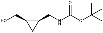Carbamic acid, N-[[(1S,2R)-2-(hydroxymethyl)cyclopropyl]methyl]-, 1,1-dimethylethyl ester Structure