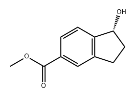 1H-Indene-5-carboxylic acid, 2,3-dihydro-1-hydroxy-, methyl ester, (1R)- Structure